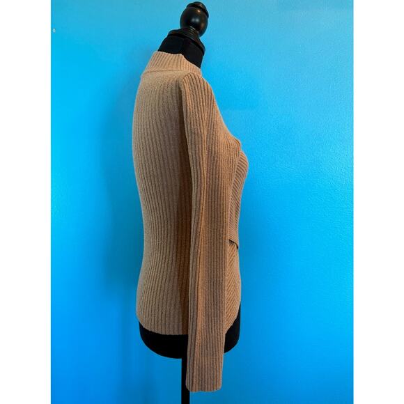 NWOT ASTR the Label Ribbed Knit Mock-T Sweater, Cross Back L/S Nice Stretch S - Picture 6 of 9